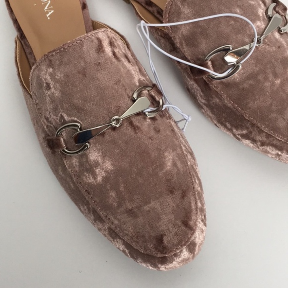 Merona Kona Flats Backless Mule Loafers New Velvet - Picture 7 of 7
